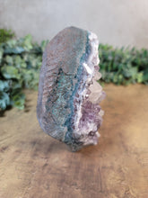 Load image into Gallery viewer, Glittering Amethyst with Calcite Cluster Cut Base Specimen - Treasures of The Moon