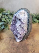 Load image into Gallery viewer, Glittering Amethyst with Calcite Cluster Cut Base Specimen - Treasures of The Moon