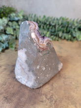 Load image into Gallery viewer, Amethyst with Orange Agate Banding Cluster Cut Base Specimen - Treasures of The Moon